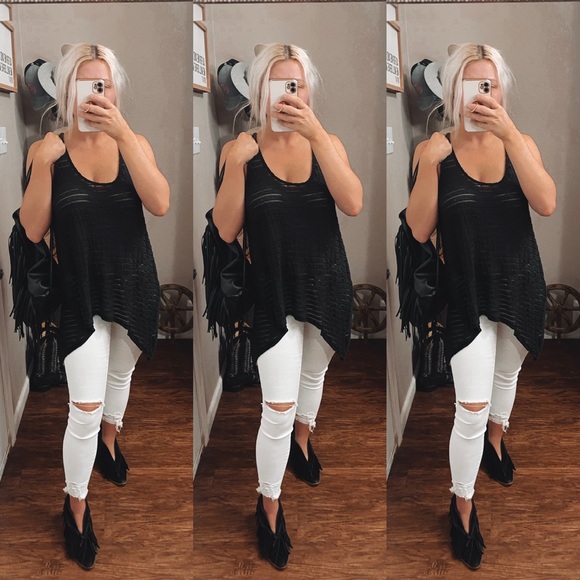 Lane Bryant Tops - Lane Bryant black sequin racer back sheet tank size 14/16